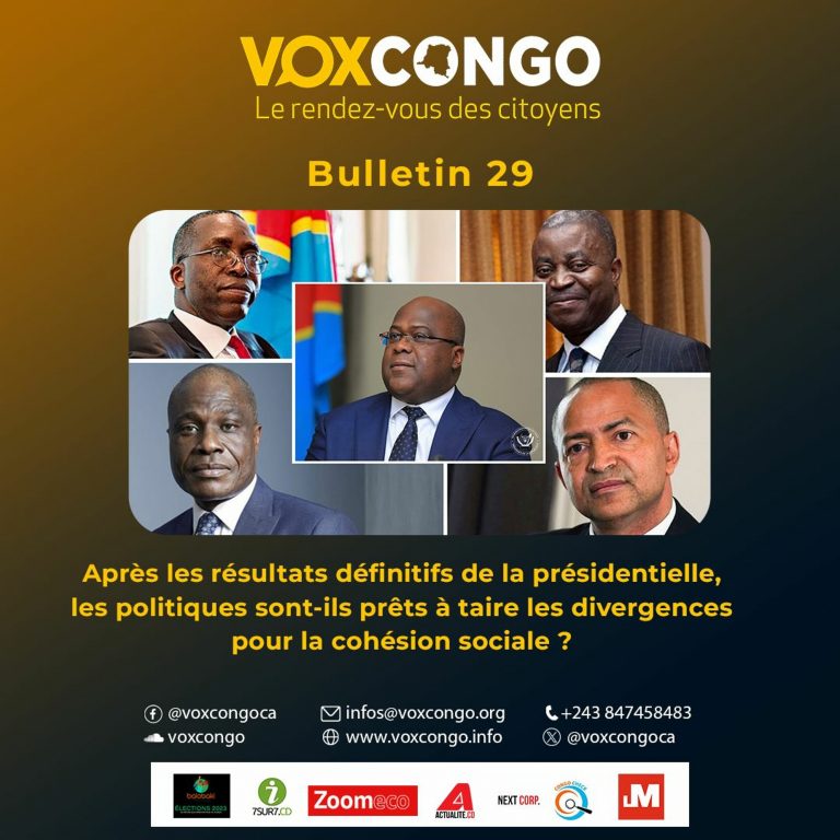 Tshiluba Bulletin VoxCongo Après Les Resultats Définitifs, Place À La Cohésion Sociale